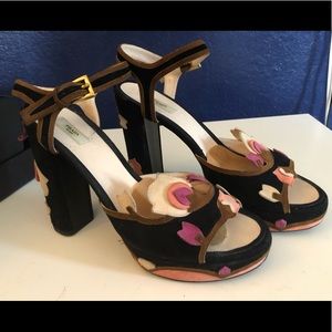 Prada Floral Pumps w Box - GUC Camoscio Glamou 38